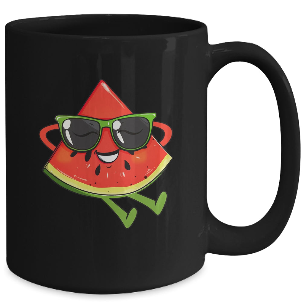 Watermelon Summer Melon With Sunglasses Funny Watermelon Mug | siriusteestore