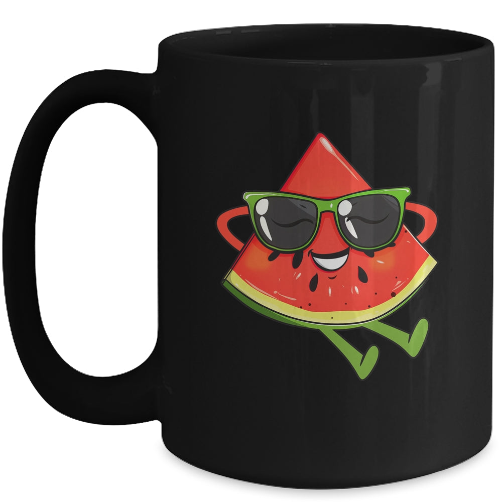 Watermelon Summer Melon With Sunglasses Funny Watermelon Mug | siriusteestore