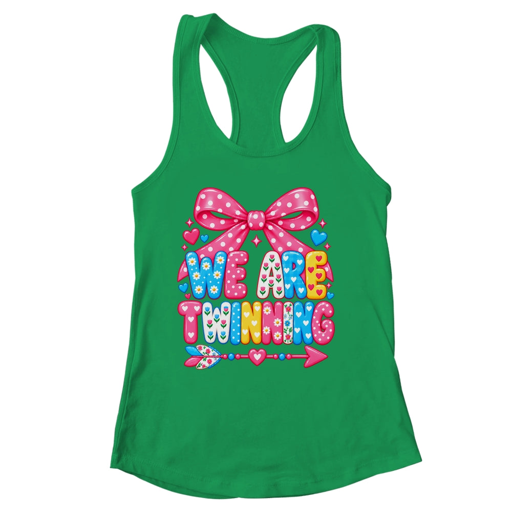 We Are Twinning Coquette Bow Twin Day Spirit Week Girls Shirt & Tank Top | siriusteestore