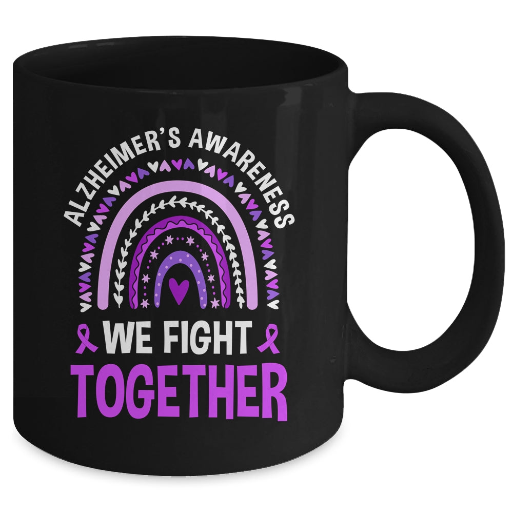 We Fight Together Alzheimers Awareness Purple Ribbon Mug | siriusteestore