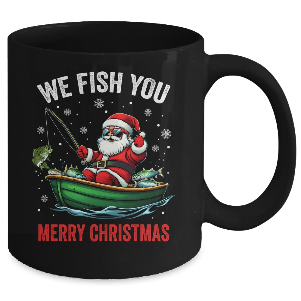 We Fish You A Merry Funny Christmas Fishing Fisherman Santa Mug | siriusteestore