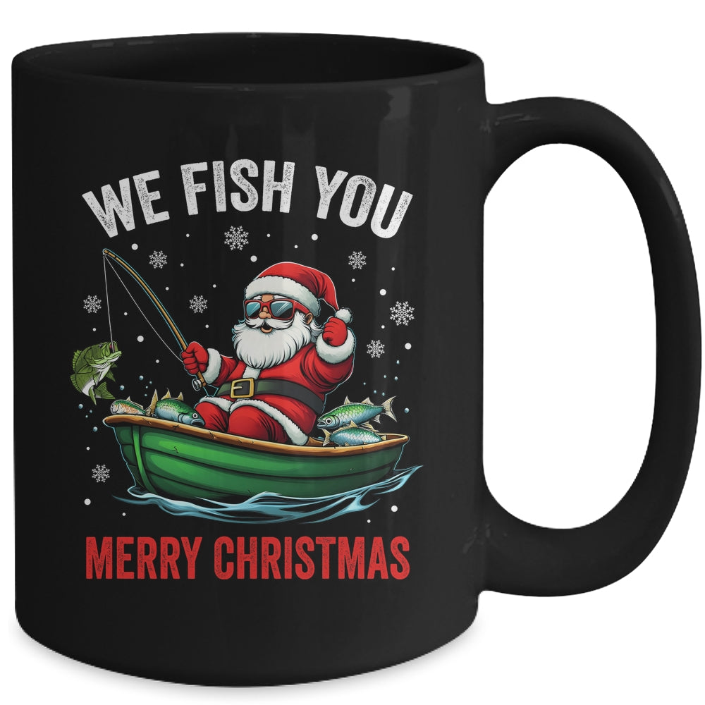 We Fish You A Merry Funny Christmas Fishing Fisherman Santa Mug | siriusteestore