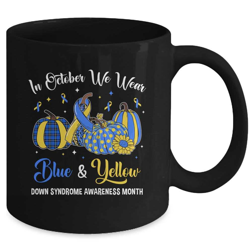 We Wear Yellow And Blue Pumpkins For Down Syndrome Mug | siriusteestore