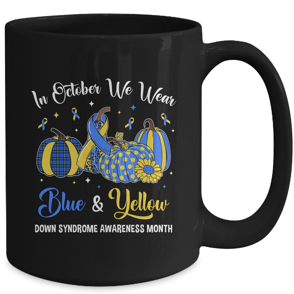 We Wear Yellow And Blue Pumpkins For Down Syndrome Mug | siriusteestore