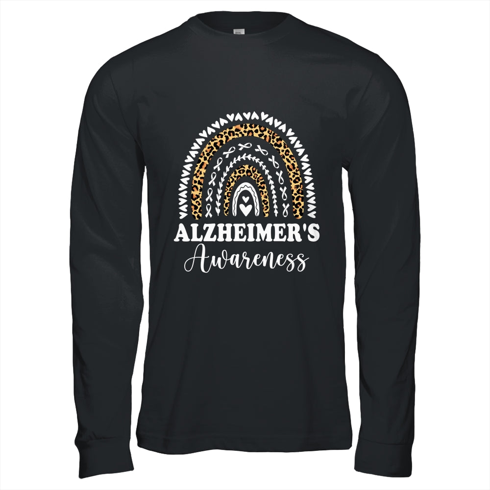 Wear Purple Alzheimer's Awareness Leopard Rainbow Shirt & Hoodie | siriusteestore