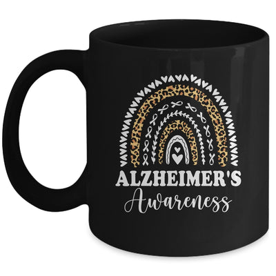Wear Purple Alzheimer's Awareness Leopard Rainbow Mug | siriusteestore