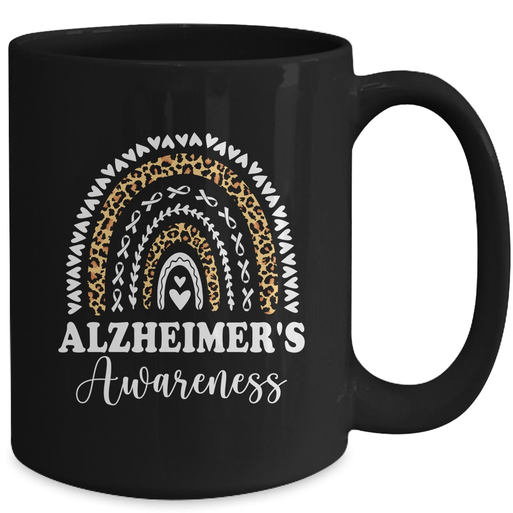 Wear Purple Alzheimer's Awareness Leopard Rainbow Mug | siriusteestore