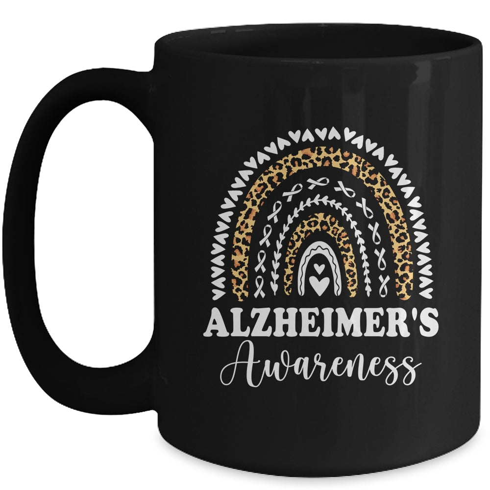 Wear Purple Alzheimer's Awareness Leopard Rainbow Mug | siriusteestore