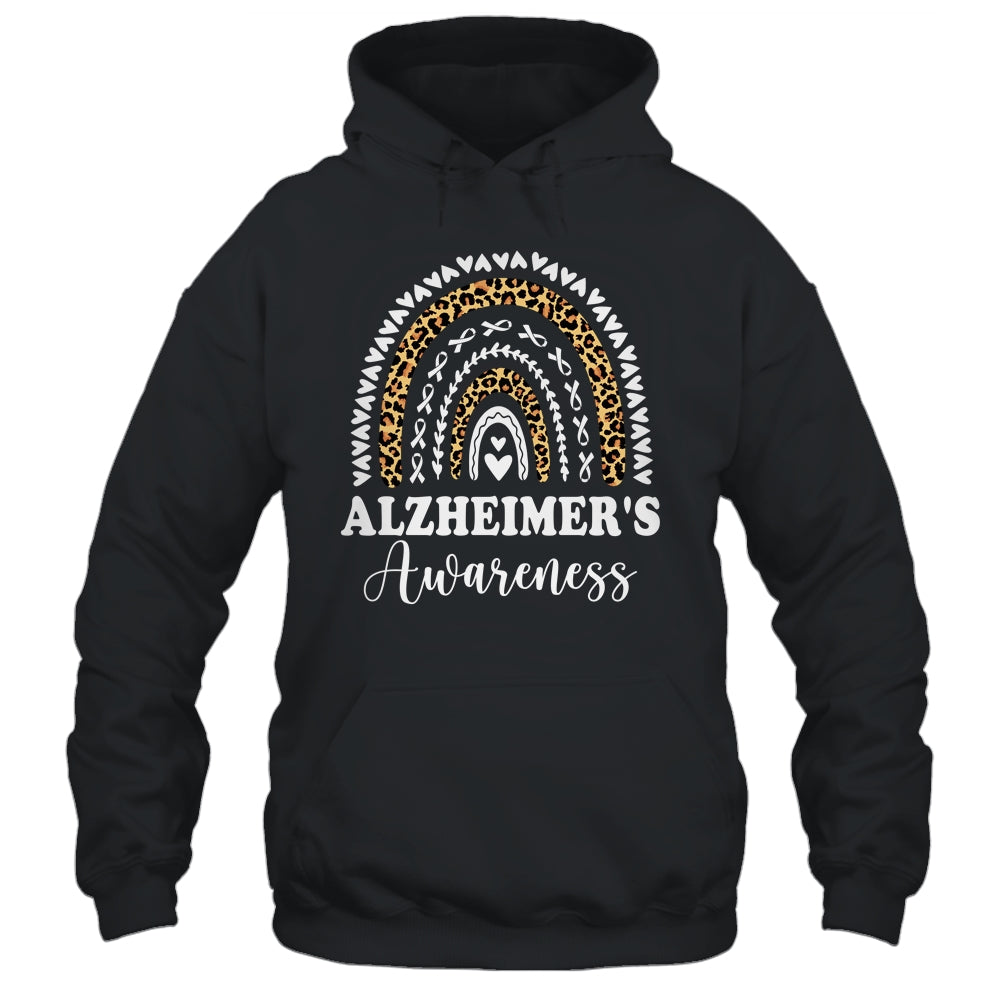Wear Purple Alzheimer's Awareness Leopard Rainbow Shirt & Hoodie | siriusteestore