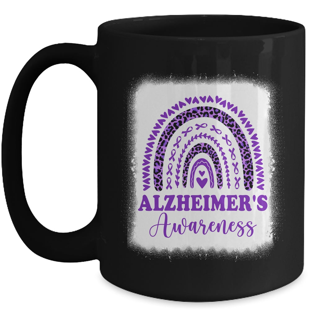 Wear Purple Alzheimer's Awareness Rainbow Leopard Mug | siriusteestore