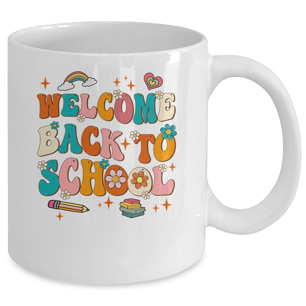Welcome Back To School First Day Of School Teacher Groovy Mug | siriusteestore