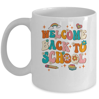 Welcome Back To School First Day Of School Teacher Groovy Mug | siriusteestore