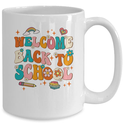 Welcome Back To School First Day Of School Teacher Groovy Mug | siriusteestore