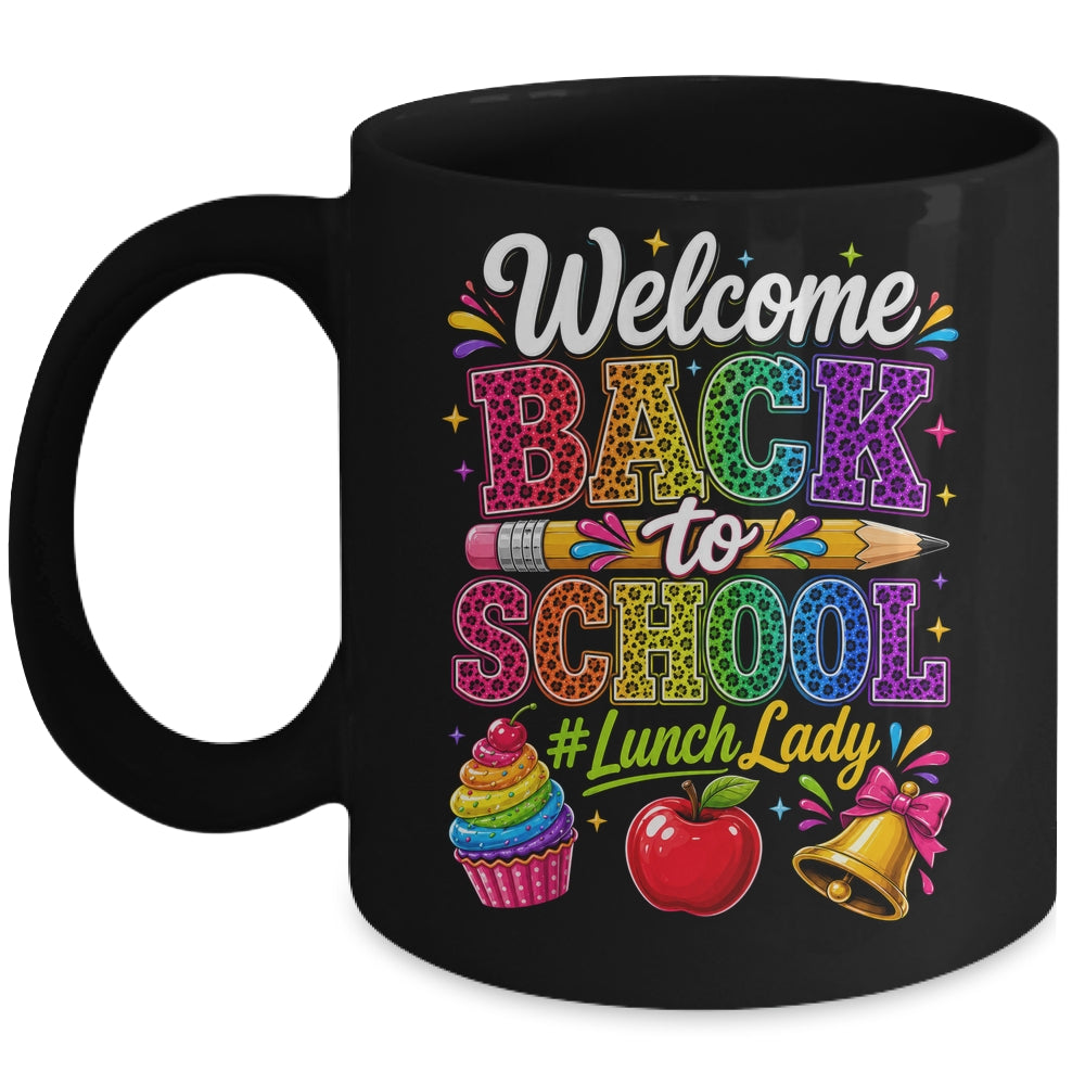 Welcome Back To School Lunch Lady Cafeteria Staff Leopard Mug | siriusteestore