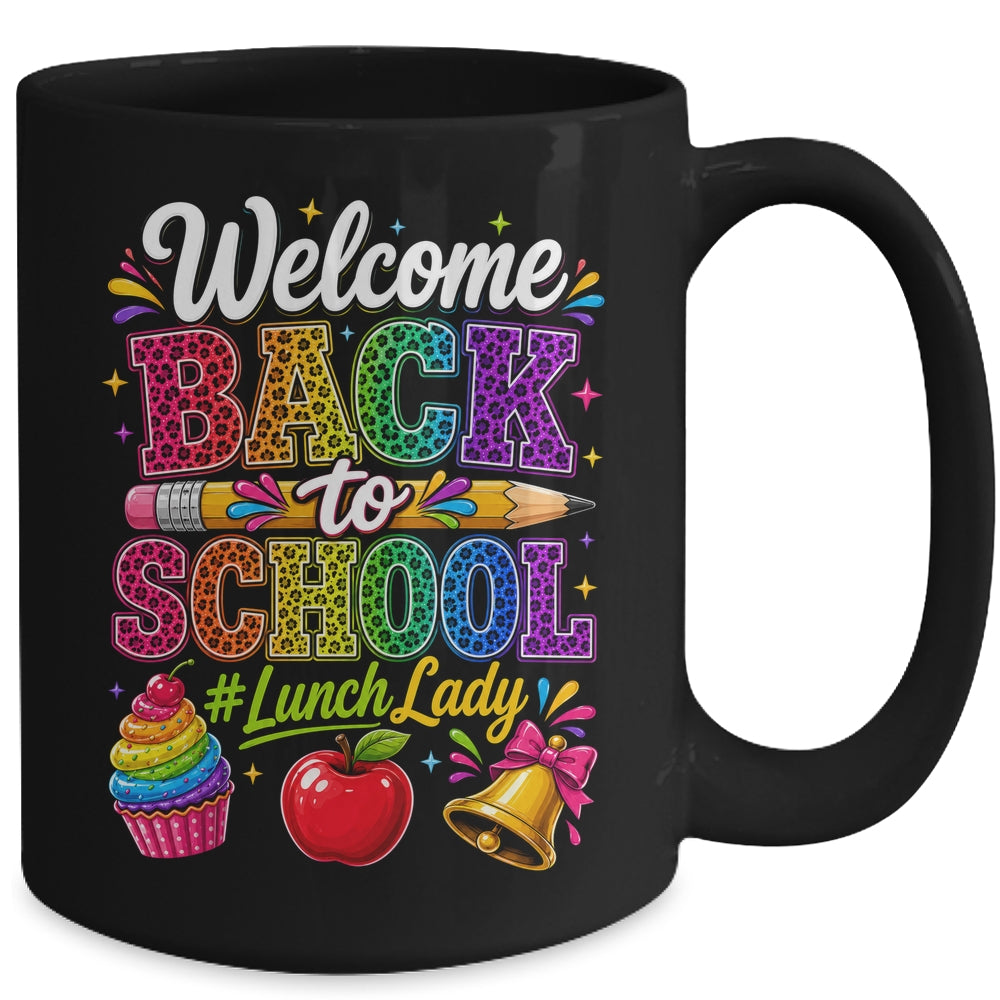 Welcome Back To School Lunch Lady Cafeteria Staff Leopard Mug | siriusteestore