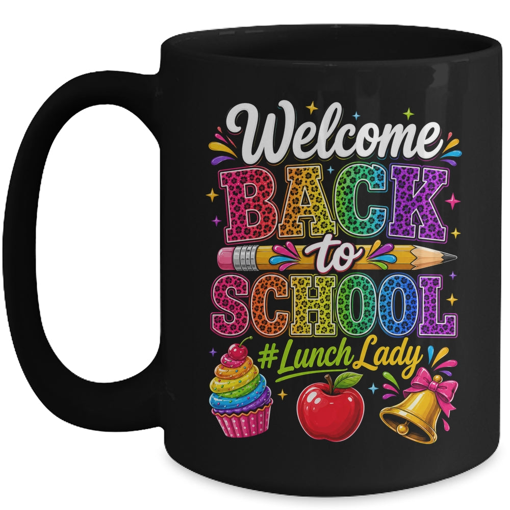 Welcome Back To School Lunch Lady Cafeteria Staff Leopard Mug | siriusteestore