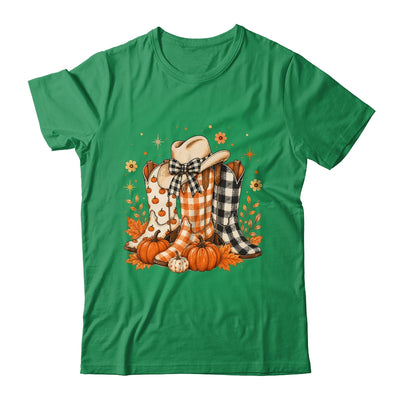 Western Cowgirl Cowboy Boots Checkered Fall Pumpkin Leopard Shirt & Sweatshirt | siriusteestore