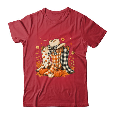 Western Cowgirl Cowboy Boots Checkered Fall Pumpkin Leopard Shirt & Sweatshirt | siriusteestore