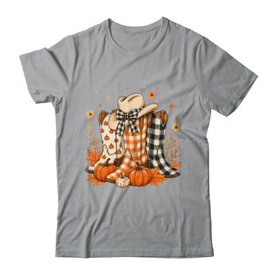 Western Cowgirl Cowboy Boots Checkered Fall Pumpkin Leopard Shirt & Sweatshirt | siriusteestore