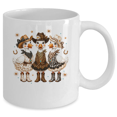 Western Cowgirl Goose Leopard Print Checkered Farm Women Mug | siriusteestore