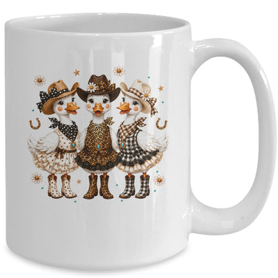 Western Cowgirl Goose Leopard Print Checkered Farm Women Mug | siriusteestore