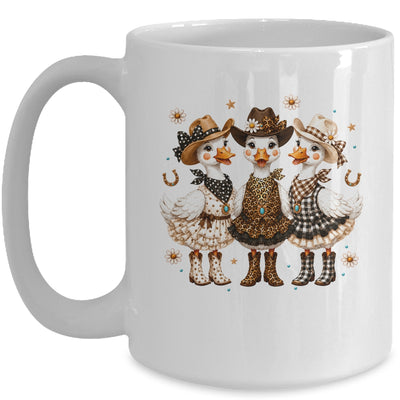 Western Cowgirl Goose Leopard Print Checkered Farm Women Mug | siriusteestore