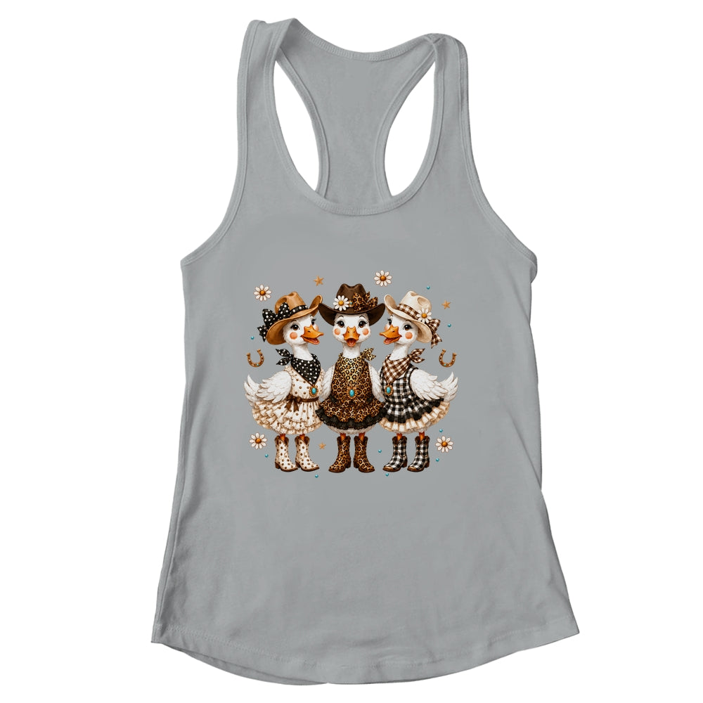 Western Cowgirl Goose Leopard Print Checkered Farm Women Shirt & Tank Top | siriusteestore