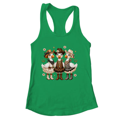 Western Cowgirl Goose Leopard Print Checkered Farm Women Shirt & Tank Top | siriusteestore