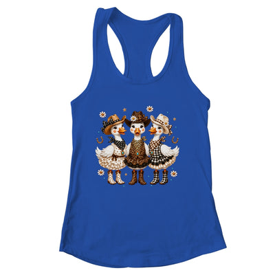 Western Cowgirl Goose Leopard Print Checkered Farm Women Shirt & Tank Top | siriusteestore