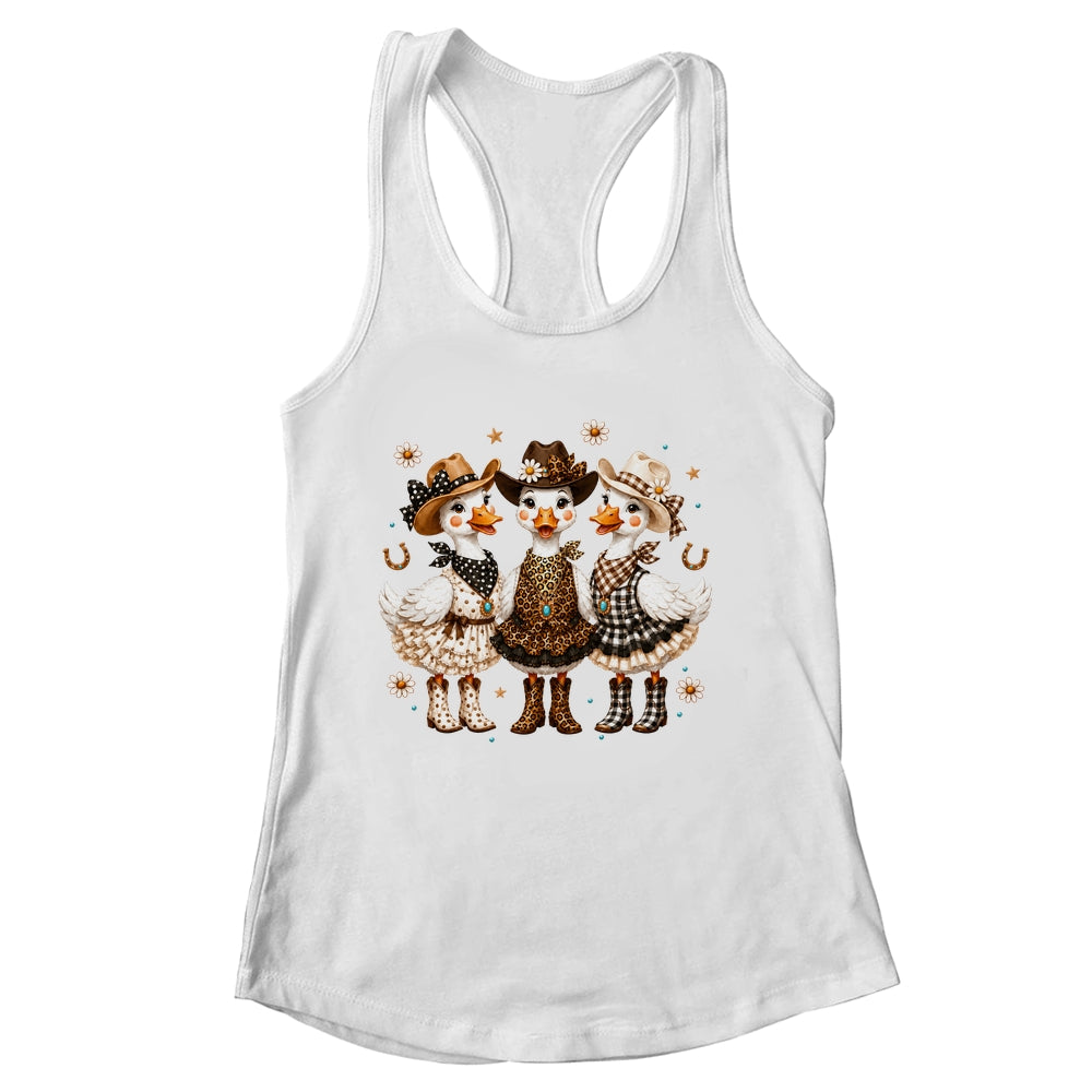 Western Cowgirl Goose Leopard Print Checkered Farm Women Shirt & Tank Top | siriusteestore