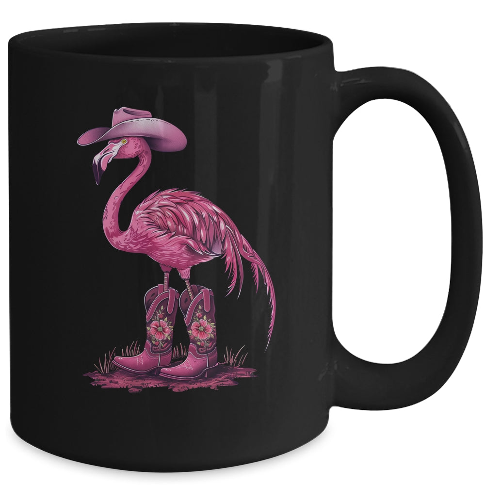 Western Flamingo Cowboy Cowgirl Boots Tropical Birds Mug | siriusteestore