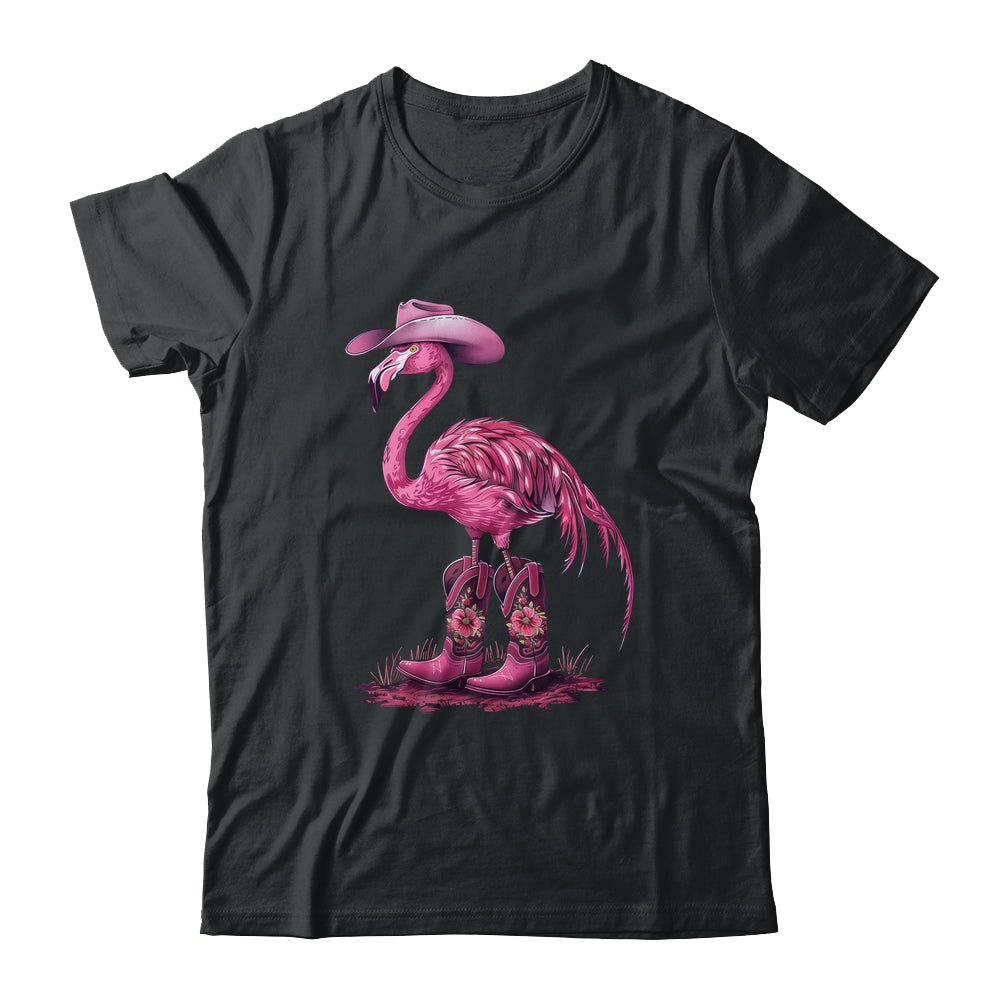 Western Flamingo Cowboy Cowgirl Boots Tropical Birds Shirt & Tank Top | siriusteestore