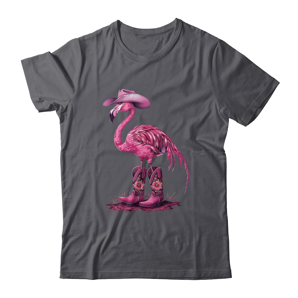 Western Flamingo Cowboy Cowgirl Boots Tropical Birds Shirt & Tank Top | siriusteestore