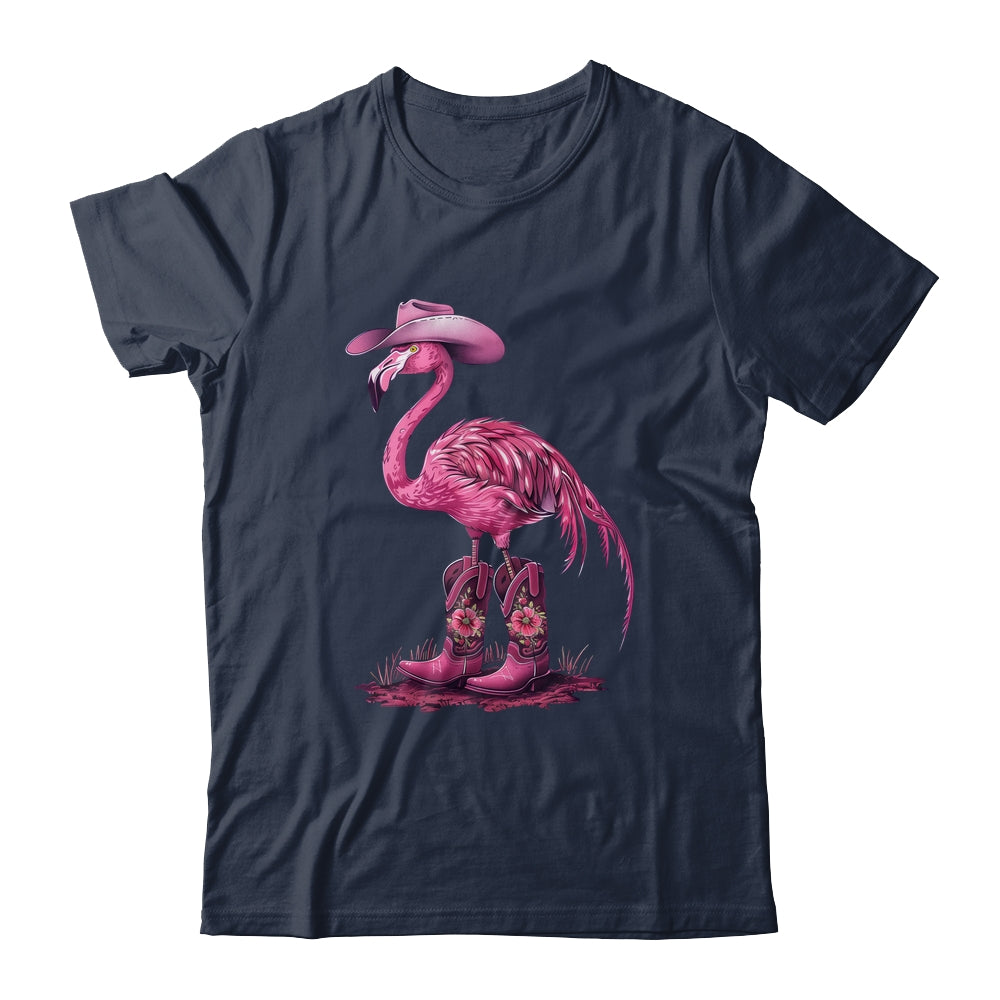 Western Flamingo Cowboy Cowgirl Boots Tropical Birds Shirt & Tank Top | siriusteestore