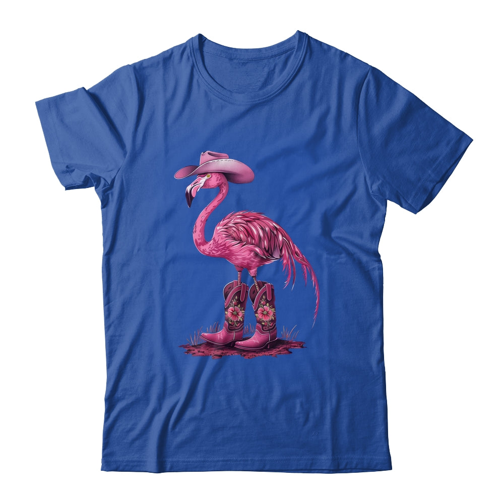 Western Flamingo Cowboy Cowgirl Boots Tropical Birds Shirt & Tank Top | siriusteestore