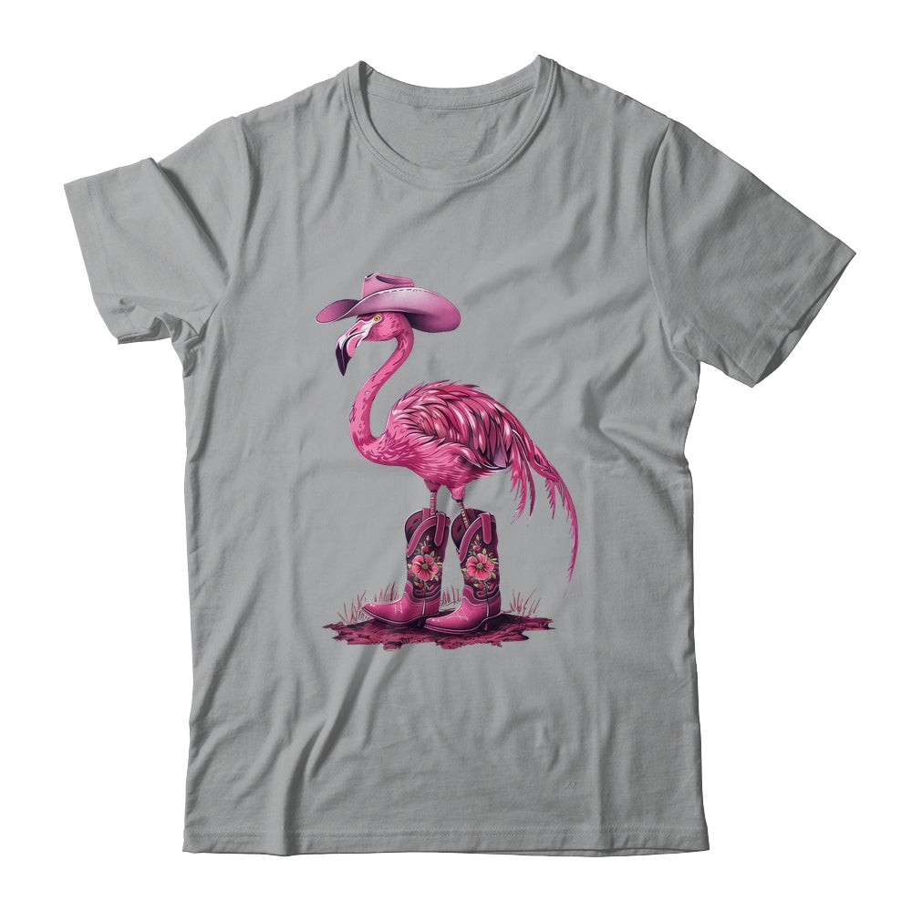 Western Flamingo Cowboy Cowgirl Boots Tropical Birds Shirt & Tank Top | siriusteestore