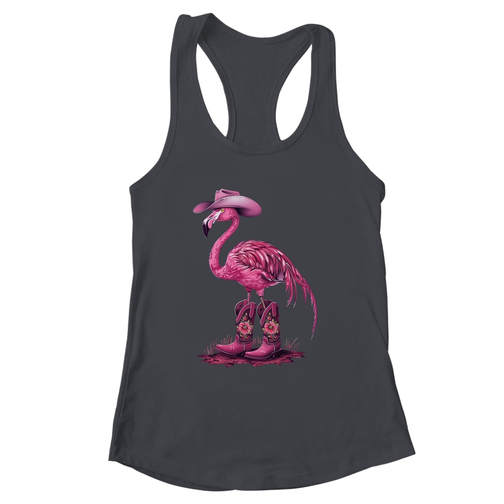 Western Flamingo Cowboy Cowgirl Boots Tropical Birds Shirt & Tank Top | siriusteestore