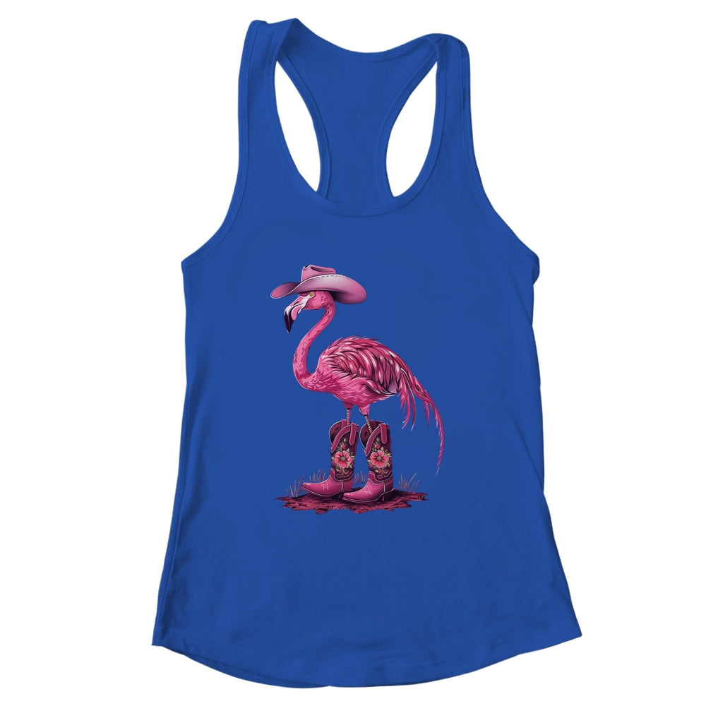 Western Flamingo Cowboy Cowgirl Boots Tropical Birds Shirt & Tank Top | siriusteestore