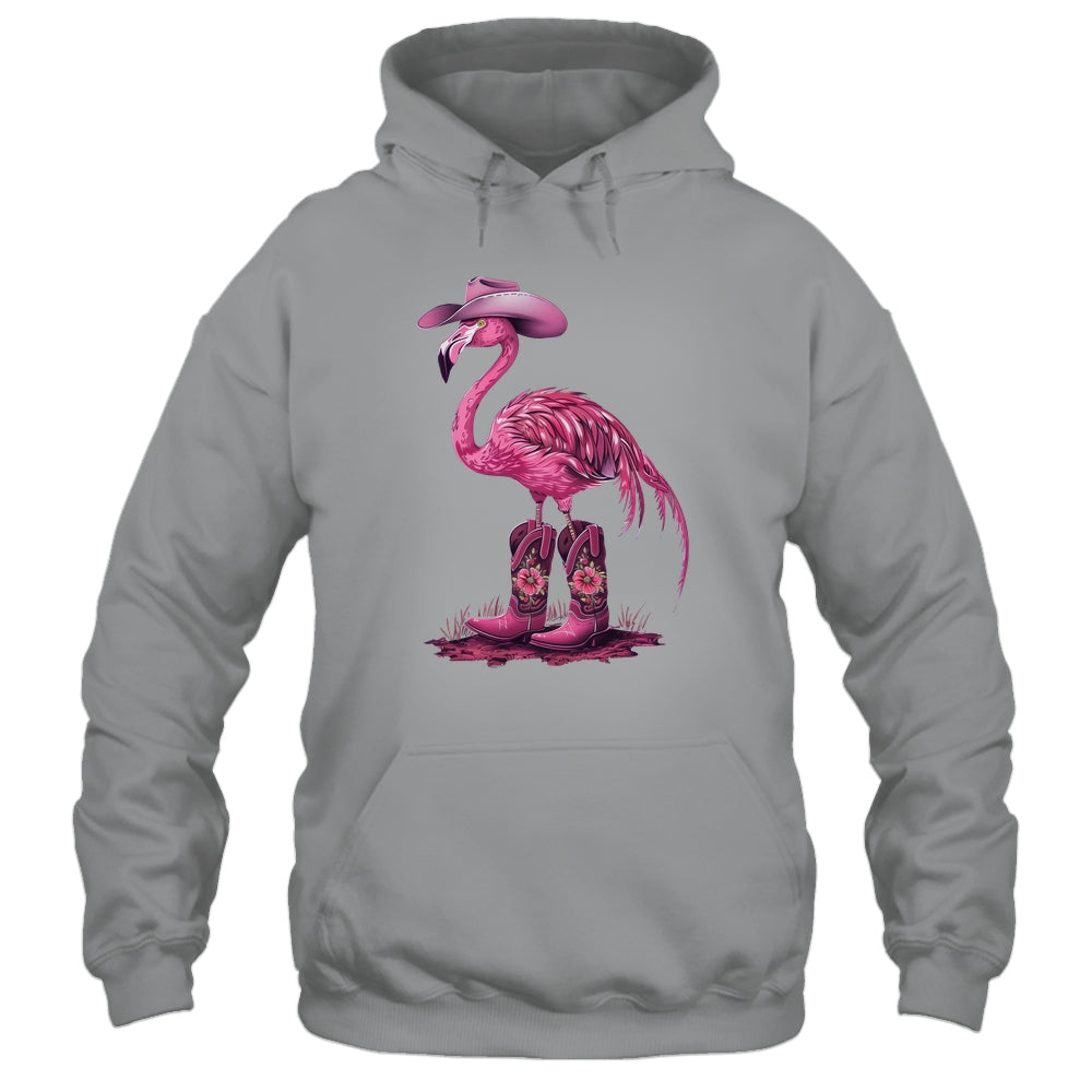 Western Flamingo Cowboy Cowgirl Boots Tropical Birds Shirt & Tank Top | siriusteestore