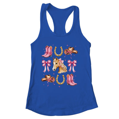 Western Girl Women Pink Cowgirl Horse Coquette Bow Shirt & Tank Top | siriusteestore