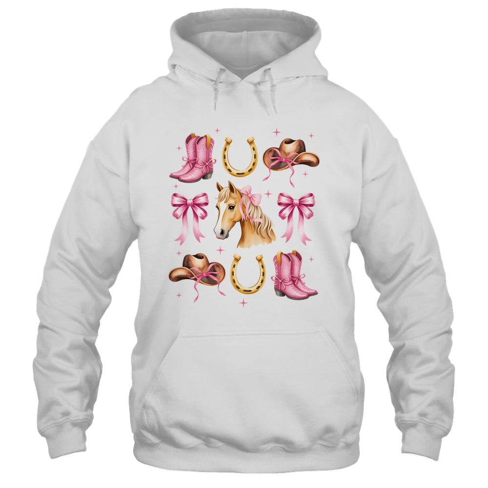 Western Girl Women Pink Cowgirl Horse Coquette Bow Shirt & Tank Top | siriusteestore