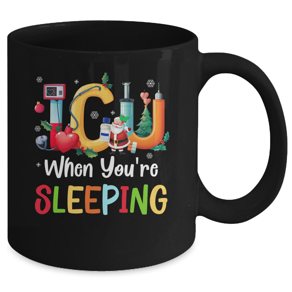 When You're Sleeping Funny ICU Nurse Christmas Santa Xmas Mug | siriusteestore