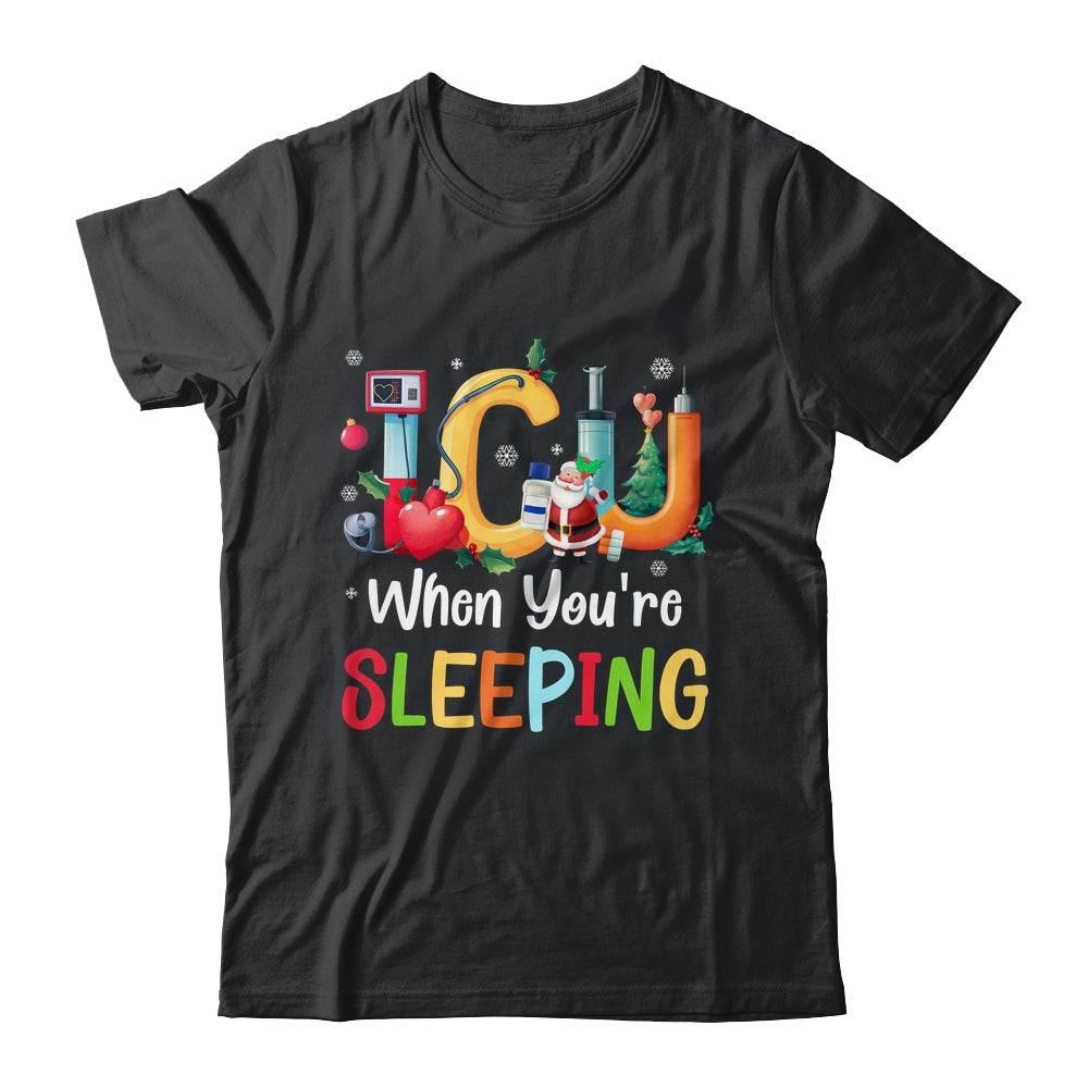 When You're Sleeping Funny ICU Nurse Christmas Santa Xmas Shirt & Sweatshirt | siriusteestore