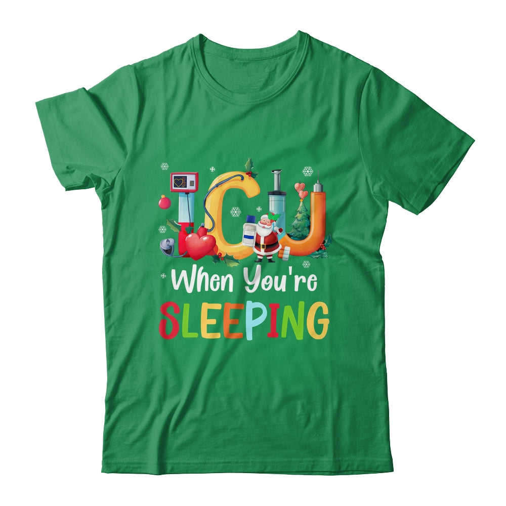 When You're Sleeping Funny ICU Nurse Christmas Santa Xmas Shirt & Sweatshirt | siriusteestore