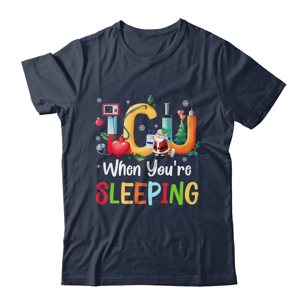 When You're Sleeping Funny ICU Nurse Christmas Santa Xmas Shirt & Sweatshirt | siriusteestore