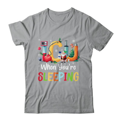 When You're Sleeping Funny ICU Nurse Christmas Santa Xmas Shirt & Sweatshirt | siriusteestore