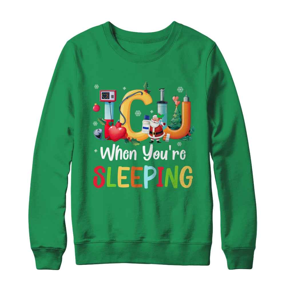 When You're Sleeping Funny ICU Nurse Christmas Santa Xmas Shirt & Sweatshirt | siriusteestore