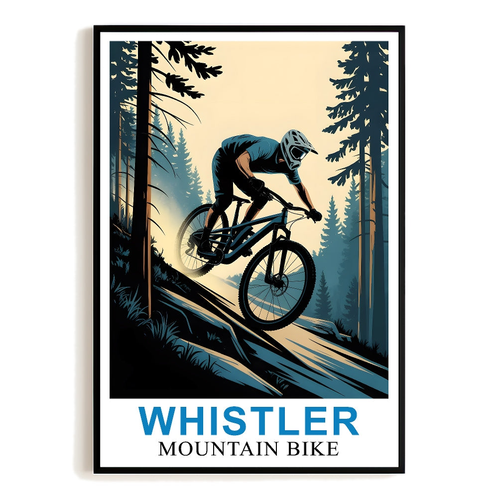 Whistler Mountain Bike Adventure Poster Cycling Enthusiasts And Nature Lovers Wall Art Landscape Picture For Home And Office Decor Living Room Bedroom Decor Unframed | siriusteestore