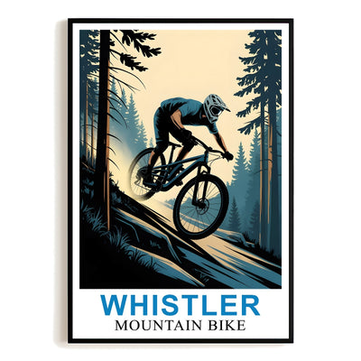 Whistler Mountain Bike Adventure Poster Cycling Enthusiasts And Nature Lovers Wall Art Landscape Picture For Home And Office Decor Living Room Bedroom Decor Unframed | siriusteestore
