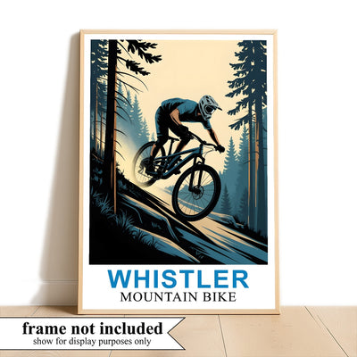 Whistler Mountain Bike Adventure Poster Cycling Enthusiasts And Nature Lovers Wall Art Landscape Picture For Home And Office Decor Living Room Bedroom Decor Unframed | siriusteestore